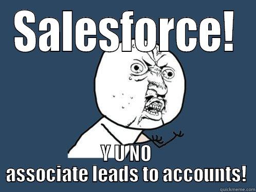 y you no - SALESFORCE! Y U NO ASSOCIATE LEADS TO ACCOUNTS! Y U No
