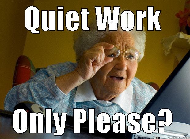 QUIET WORK ONLY PLEASE? Grandma finds the Internet