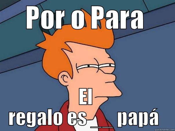 POR O PARA EL REGALO ES __ PAPÁ  Futurama Fry