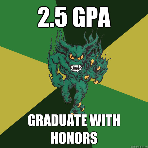 2.5 GPA Graduate with honors  Green Terror