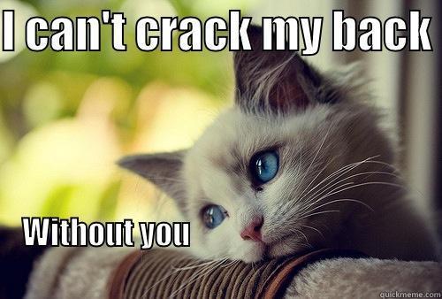 I CAN'T CRACK MY BACK  WITHOUT YOU                                                                                                            First World Problems Cat