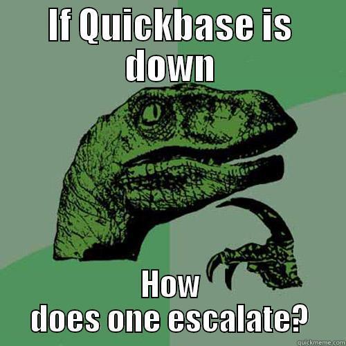 IF QUICKBASE IS DOWN HOW DOES ONE ESCALATE? Philosoraptor