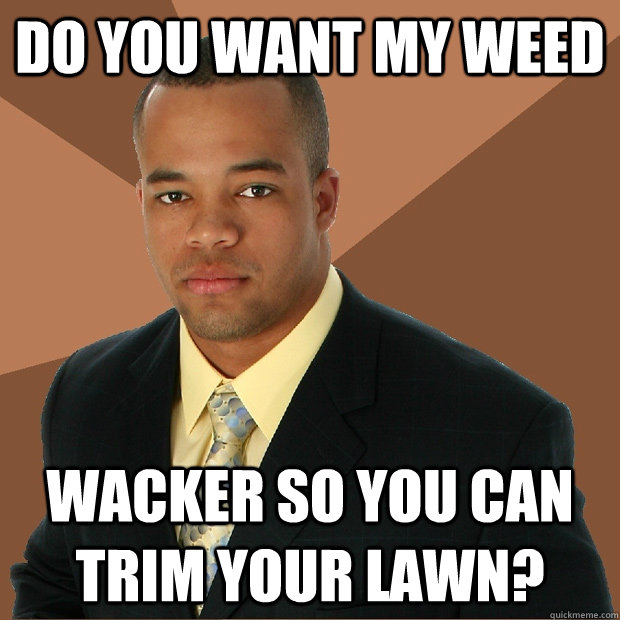 do you want my weed wacker so you can trim your lawn? - do you want my weed wacker so you can trim your lawn?  Successful Black Man