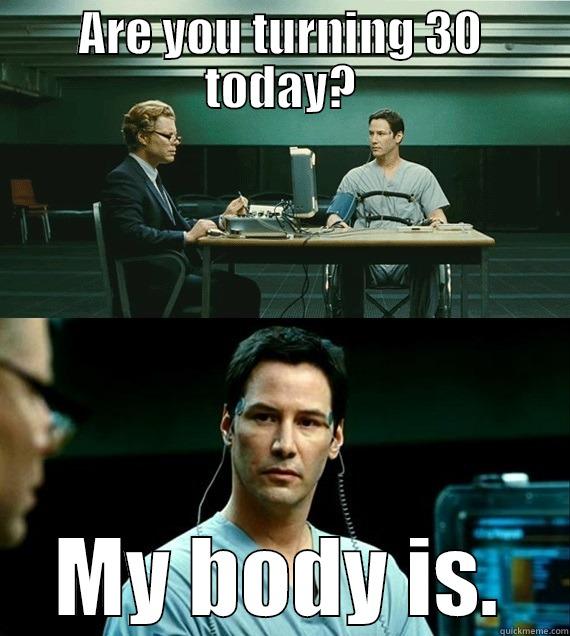 My body feels - ARE YOU TURNING 30 TODAY? MY BODY IS. Misc