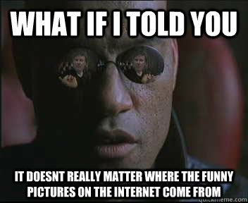 What if i told you it doesnt really matter where the funny pictures on the internet come from  brink what if i told you