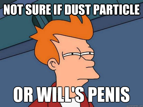 Not sure if dust particle Or Will's penis
  Futurama Fry