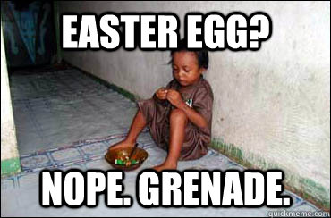 easter egg? nope. grenade.  Third World Problems