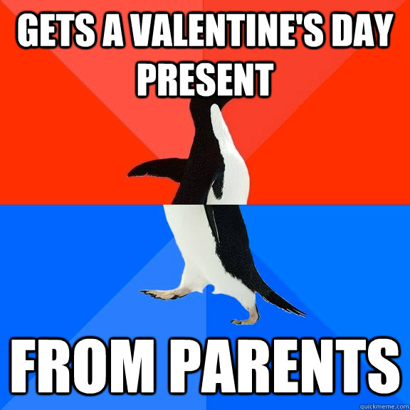 Gets a Valentine's Day Present From parents  Socially Awesome Awkward Penguin