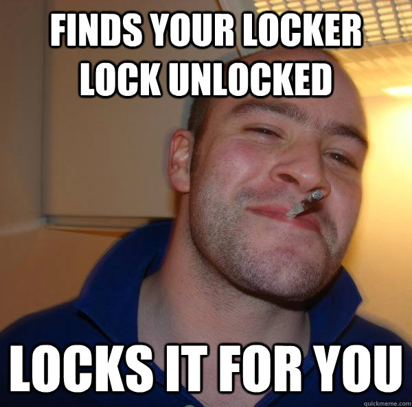 Finds your locker lock unlocked locks it for you - Finds your locker lock unlocked locks it for you  Misc