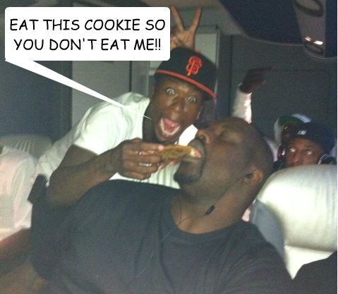 EAT THIS COOKIE SO YOU DON'T EAT ME!!  Nate Robinson Shaq cookie