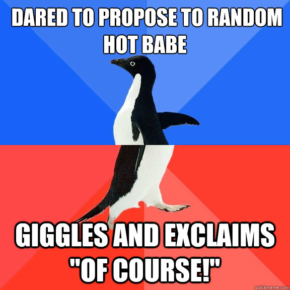  dared to propose to random hot babe giggles and exclaims 