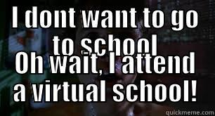 I DONT WANT TO GO TO SCHOOL OH WAIT, I ATTEND A VIRTUAL SCHOOL! Misc