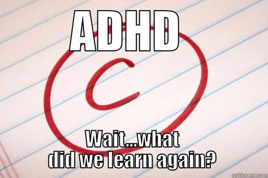ADHD  WAIT...WHAT DID WE LEARN AGAIN? Chemistry Cat