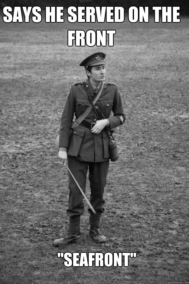 Says he served on the front 
