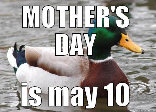 MOTHER'S DAY IS MAY 10 Actual Advice Mallard