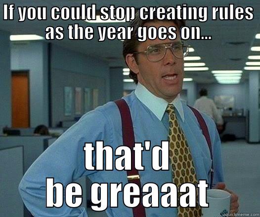 Damn College Living Dictatorship - IF YOU COULD STOP CREATING RULES AS THE YEAR GOES ON... THAT'D BE GREAAAT Office Space Lumbergh