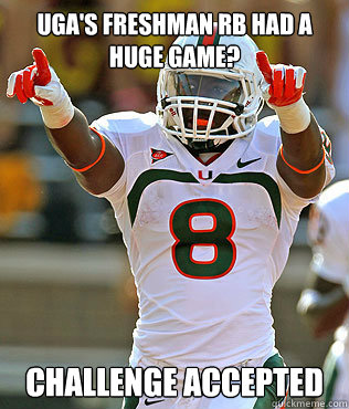 UGA's freshman RB had a huge game? CHALLENGE ACCEPTED - UGA's freshman RB had a huge game? CHALLENGE ACCEPTED  Duke Johnson