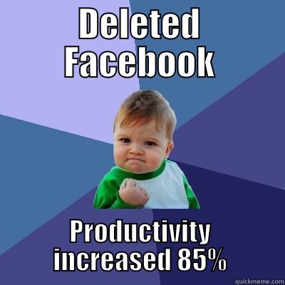 DELETED FACEBOOK PRODUCTIVITY INCREASED 85% Success Kid