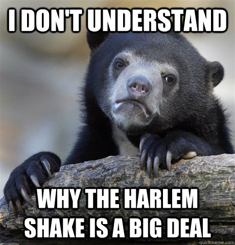 i don't understand why the harlem shake is a big deal  Confession Bear