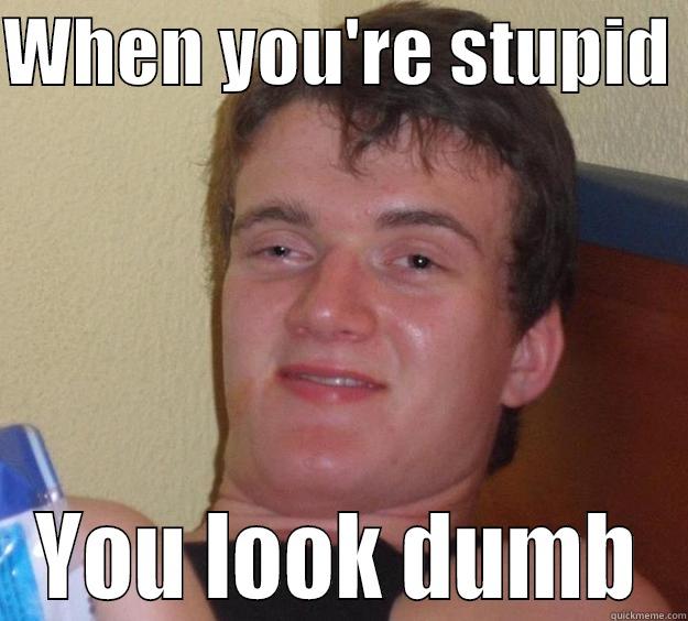 WHEN YOU'RE STUPID  YOU LOOK DUMB 10 Guy