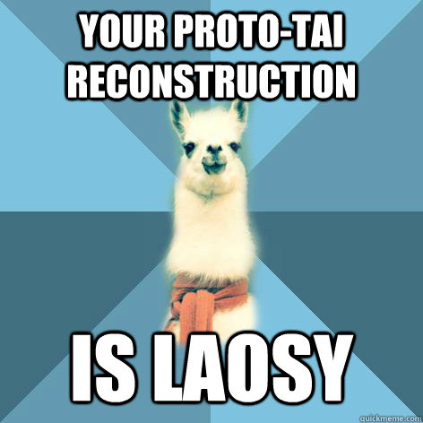 YOUR PROTO-TAI RECONSTRUCTION IS LAOSY  Linguist Llama