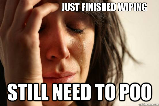 Just Finished wiping Still need to poo  First World Problems
