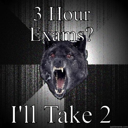 3 HOUR EXAMS? I'LL TAKE 2 Insanity Wolf