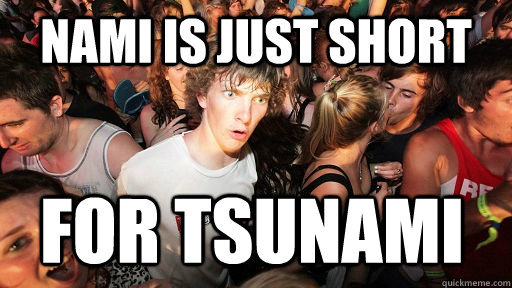 Nami is just short For tsunami  Sudden Clarity Clarence