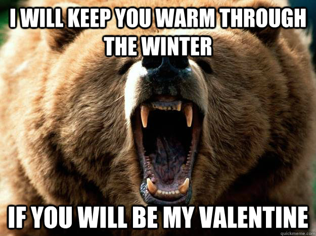 i will keep you warm through the winter if you will be my valentine  