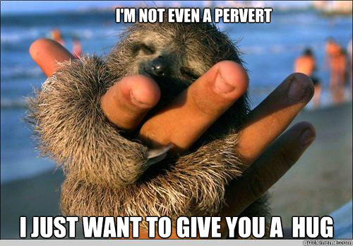 I'm not even a pervert I just want to give you a  hug  cute baby sloth