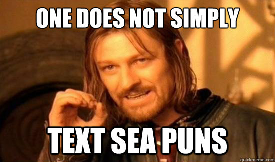 One Does Not Simply Text Sea Puns  Boromir