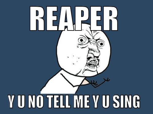 REAPER Y U NO TELL ME Y U SING  Y U No
