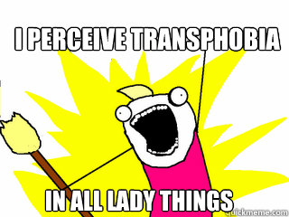 i perceive transphobia in all lady things  All The Things