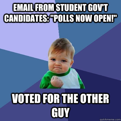 Email from Student Gov't Candidates: 