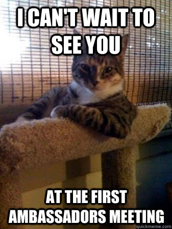 I can't wait to see you  at the first ambassadors meeting  The Most Interesting Cat in the World