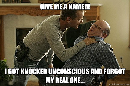 Give me a name!!! I got knocked unconscious and forgot my real one...  