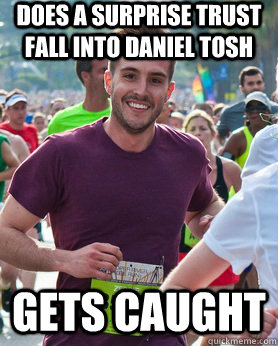 does a surprise trust fall into Daniel tosh gets caught  Ridiculously photogenic guy