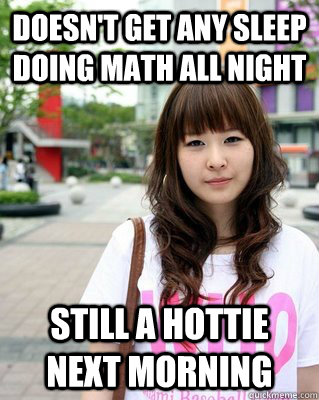 Doesn't get any sleep doing math all night still a hottie next morning   Good Asian Girlfriend