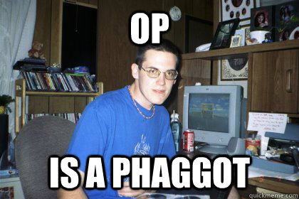 OP  is a phaggot   Eliace meme