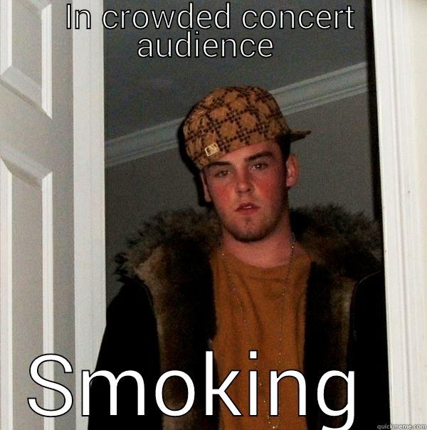 IN CROWDED CONCERT AUDIENCE  SMOKING  Scumbag Steve