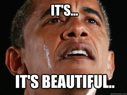 It's... It's beautiful.. - It's... It's beautiful..  Crying Obama