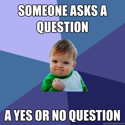 someone asks a question  a yes or no question - someone asks a question  a yes or no question  Success Kid