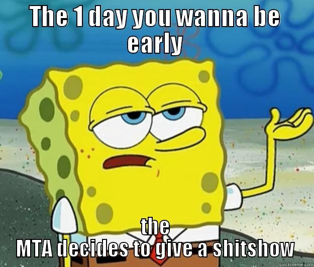 THE 1 DAY YOU WANNA BE EARLY THE MTA DECIDES TO GIVE A SHITSHOW Tough Spongebob