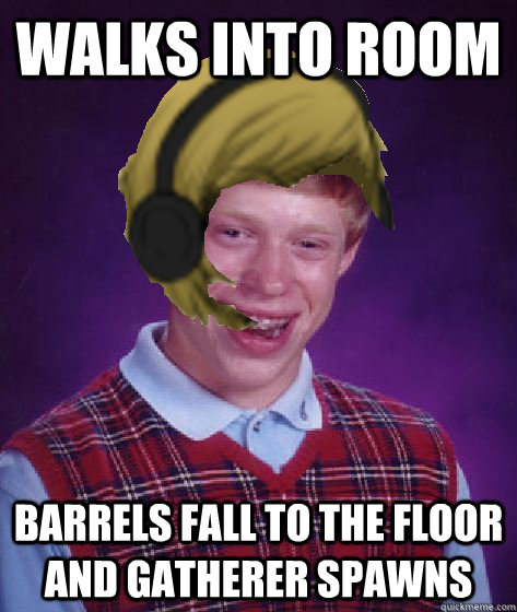 walks into room Barrels fall to the floor and gatherer spawns  Bad Luck PewDiePie