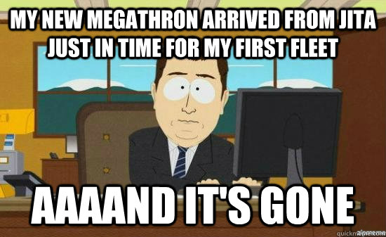 My new Megathron arrived from Jita just in time for my first fleet AAAAND IT'S GONE  aaaand its gone