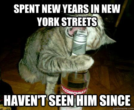 Spent new years in New York streets Haven't seen him since - Spent new years in New York streets Haven't seen him since  Drunk Cat