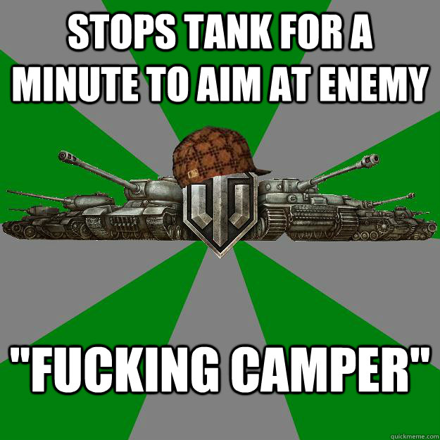 stops tank for a minute to aim at enemy 