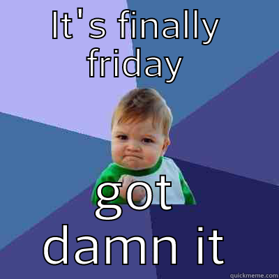 IT'S FINALLY FRIDAY GOT DAMN IT Success Kid