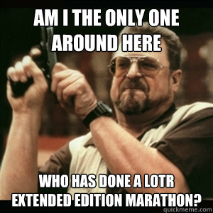 Am i the only one around here who has done a lotr extended edition marathon?  Am I The Only One Round Here