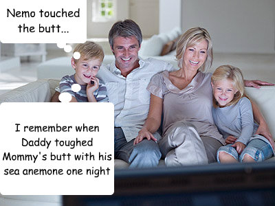 Nemo touched the butt... I remember when Daddy toughed Mommy's butt with his sea anemone one night - Nemo touched the butt... I remember when Daddy toughed Mommy's butt with his sea anemone one night  Naughty Kid watches Disney Movies